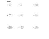 Rational expression worksheet with nine simplification problems