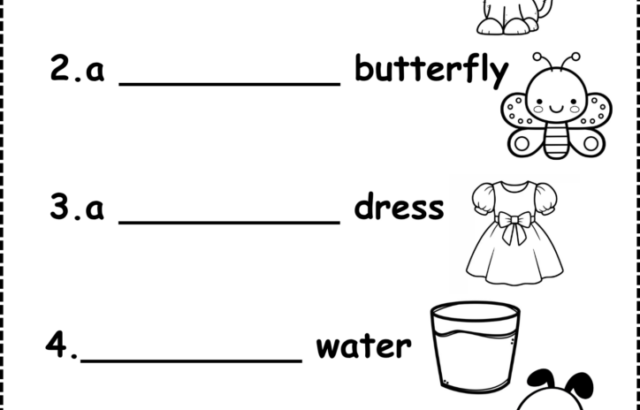 Common adjectives worksheet with pictures and word bank