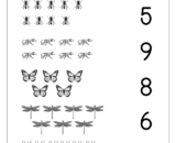 Bug counting worksheet with insects and large numbers