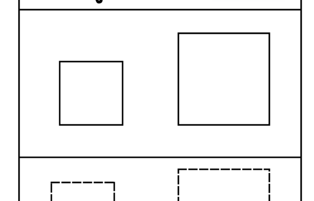 Cut and Paste Squares worksheet with four empty boxes