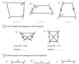 Trapezoid properties math worksheet with diagrams and blanks