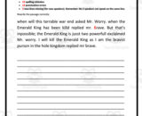English proofreading worksheet with lines for answers
