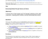 Chemistry lab report worksheet about determining polarity