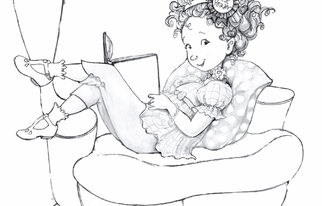 Girl reading on a cushioned chair