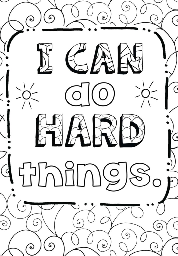 I CAN do HARD things” motivational poster