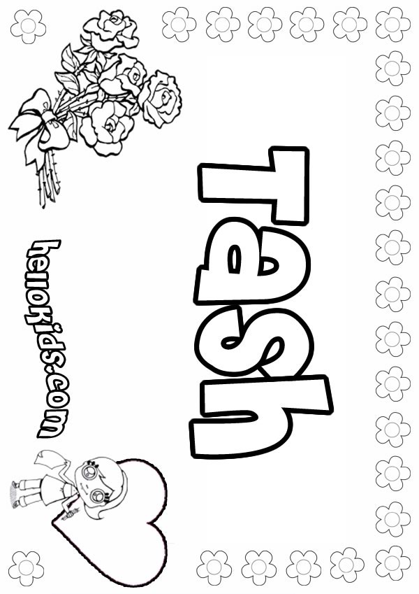 Word “iash” with flowers and cartoon girl border