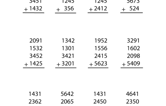 Sixth grade math addition worksheet with number problems