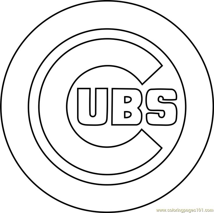 Chicago Cubs logo coloring page outline