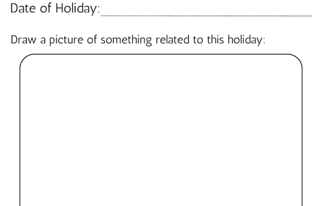 My Favorite Holiday” worksheet with blank drawing box