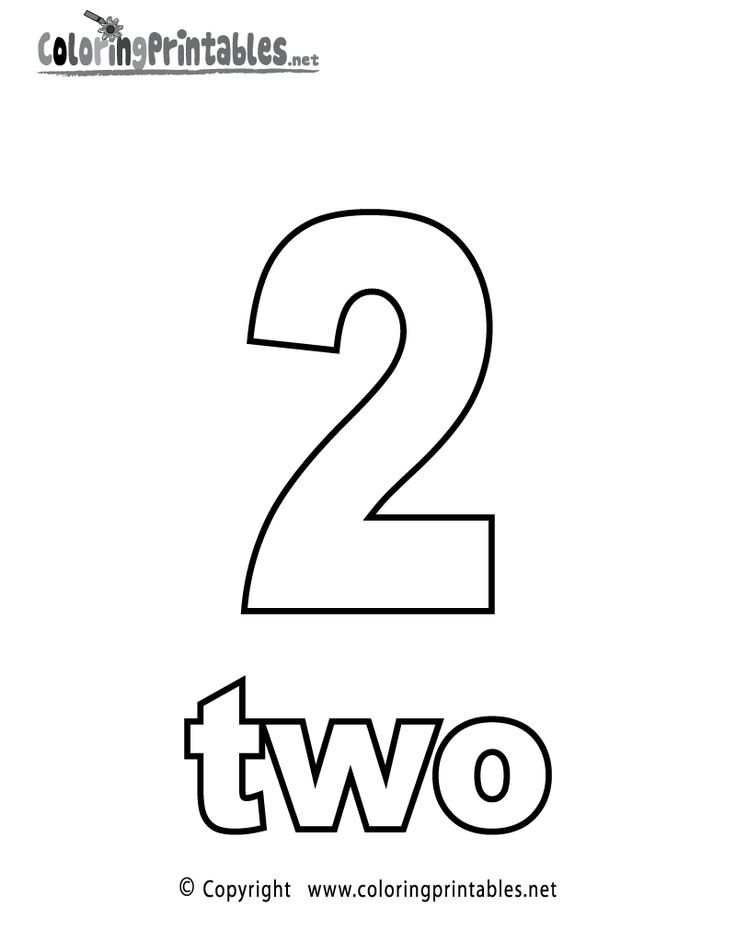 Large number 2 above the word two