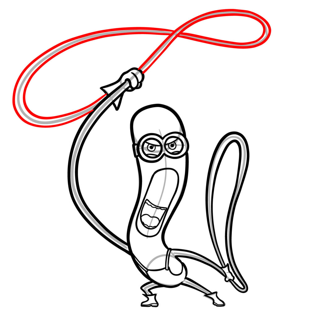 Cartoon banana character holding a rope lasso