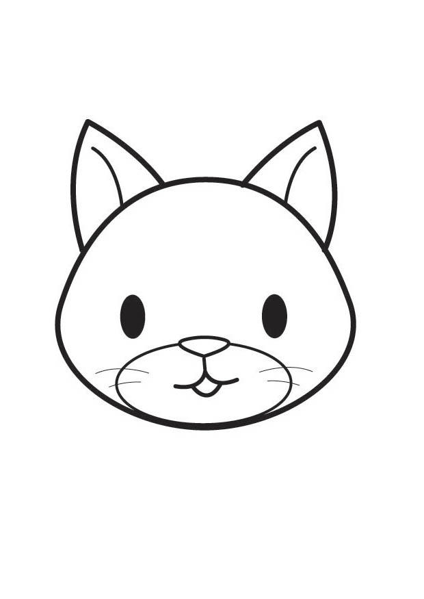 Simple black-and-white cartoon cat face on white background