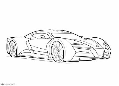 Outlined sports car on plain white background