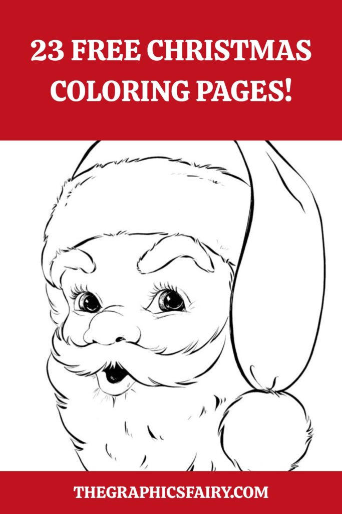 Santa face drawing with text and website URL