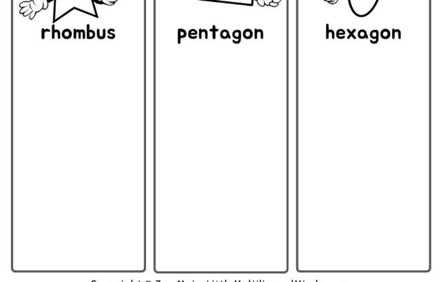 Black-and-white shapes cut-and-paste worksheet with objects below