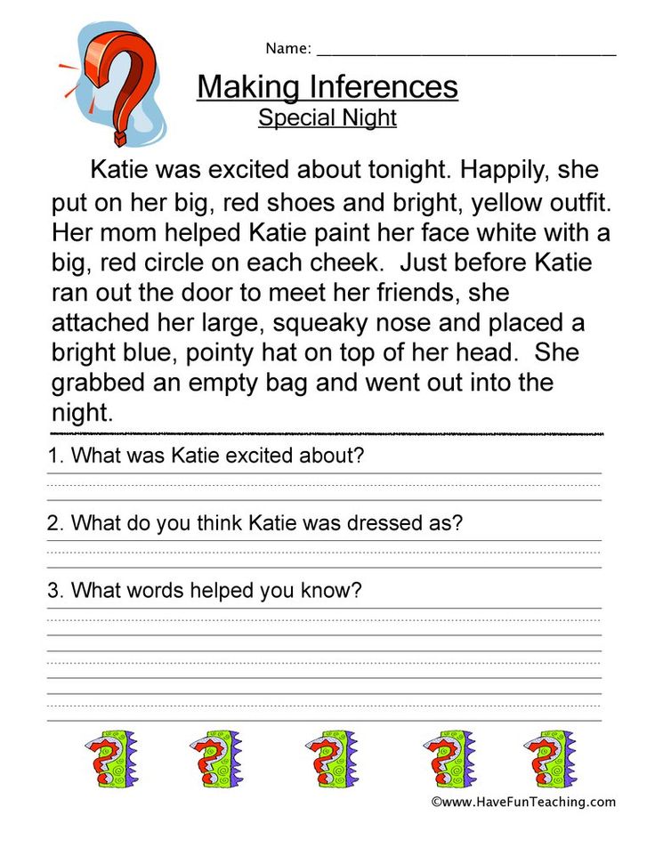 Inference worksheet titled “Making Inferences” with question prompts