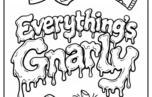 Dripping “Everything’s Crazy” text with doodles and hearts