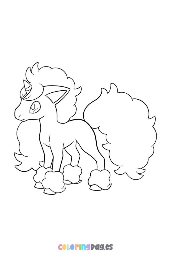 Line art of a unicorn pony coloring page