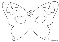 Butterfly-shaped outline mask with two butterflies and eye holes