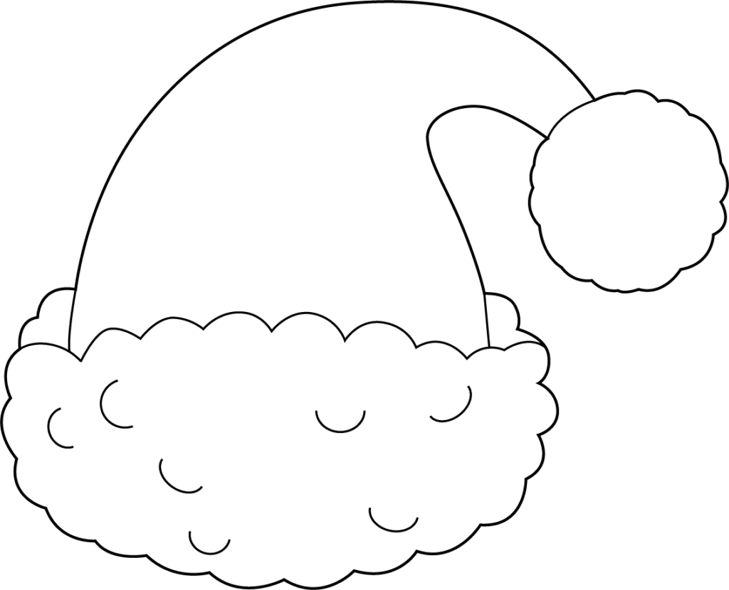 Santa hat coloring page outline