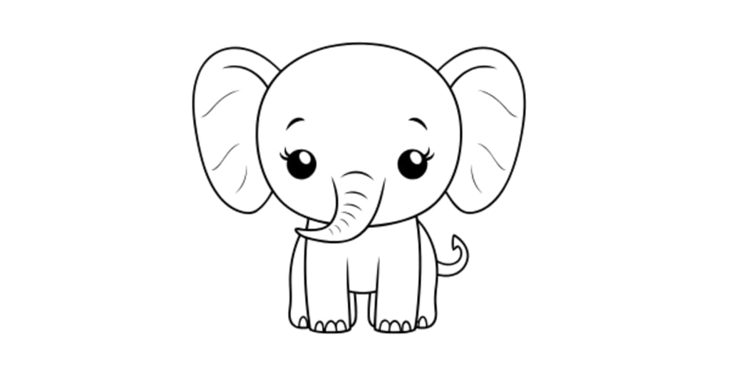 Cute cartoon elephant on white background