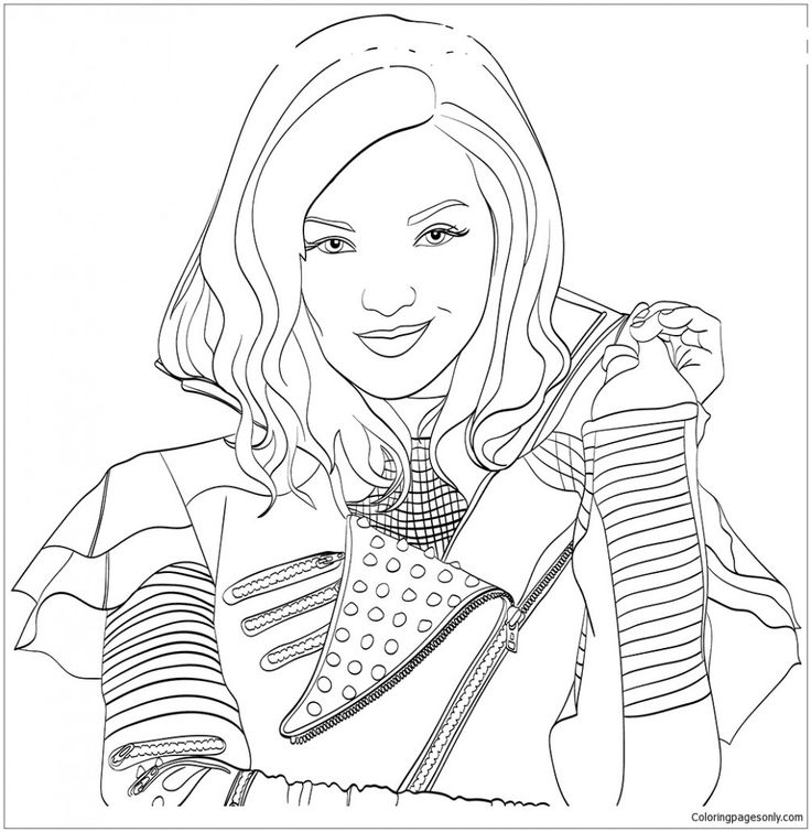 Line drawing of a smiling woman holding her jacket collar
