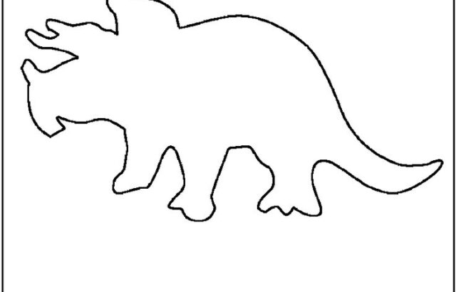 Black dinosaur silhouette outline on white background