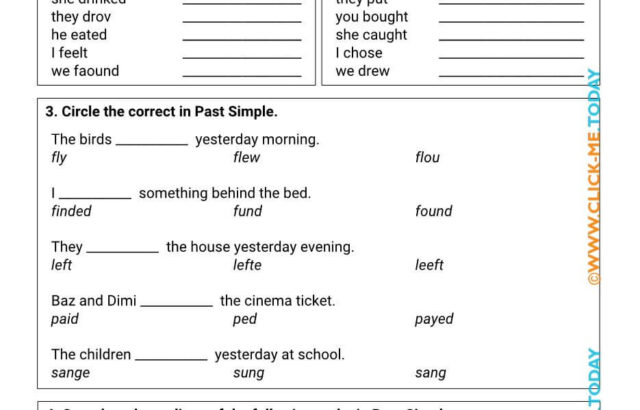 English grammar worksheet about past simple irregular verbs