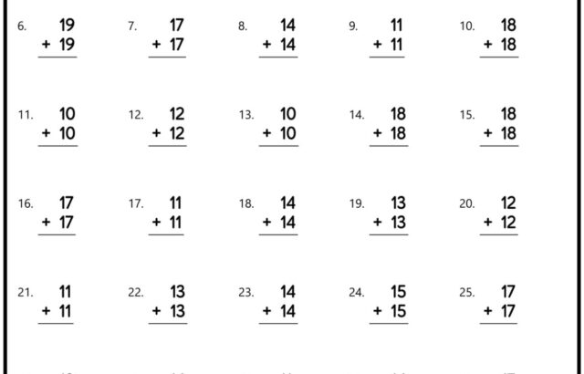 Addition doubles math worksheet with 35 problems