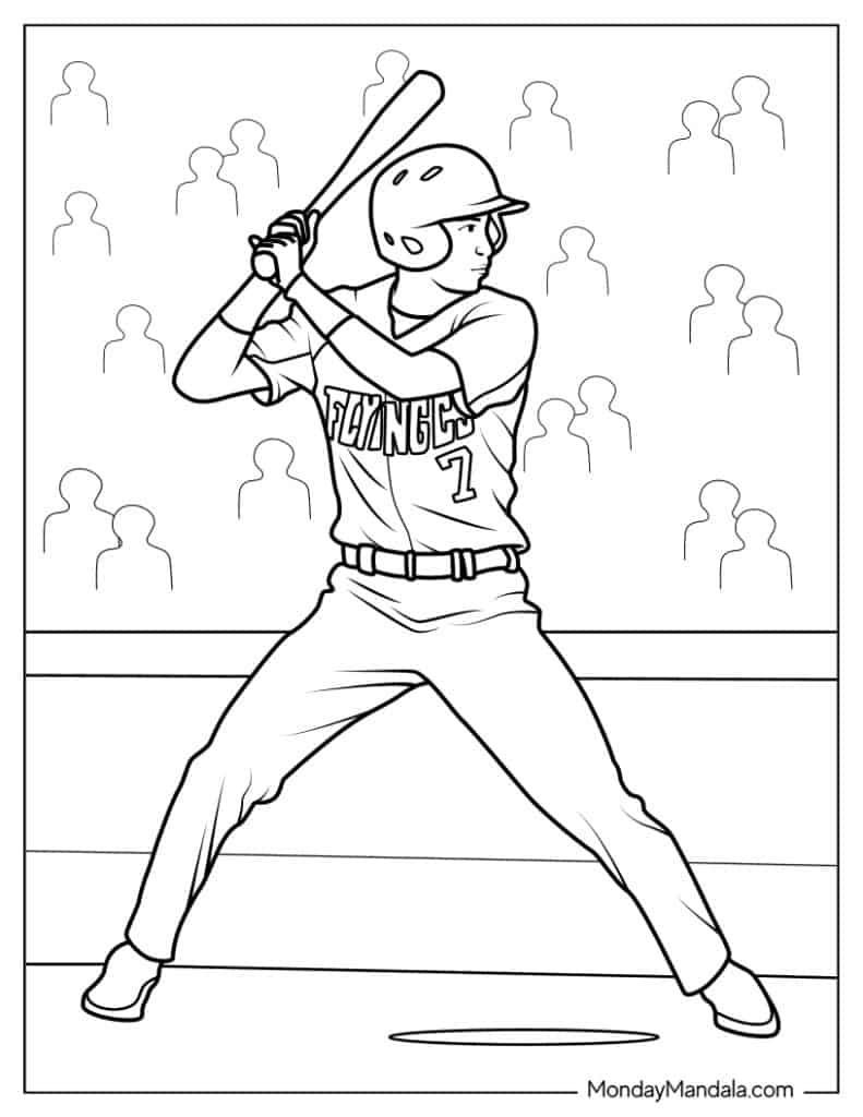 Baseball player batting in a crowd scene