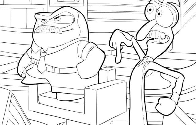 Black-and-white cartoon of two angry men in office chairs
