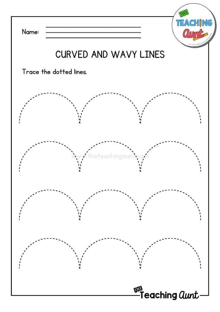 Curved and wavy lines tracing worksheet page