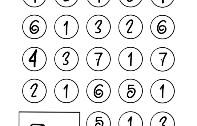 Number dab it worksheet with circled numbers and unicorn 1