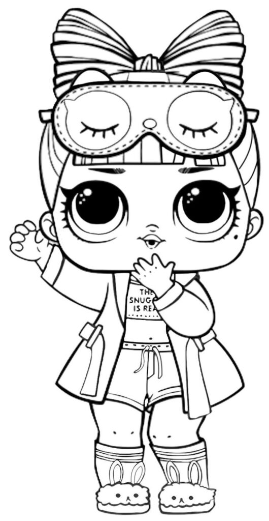 Cartoon doll wearing goggles and bunny slippers