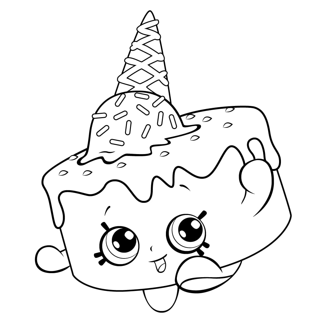 Cute cartoon ice cream cake slice illustration