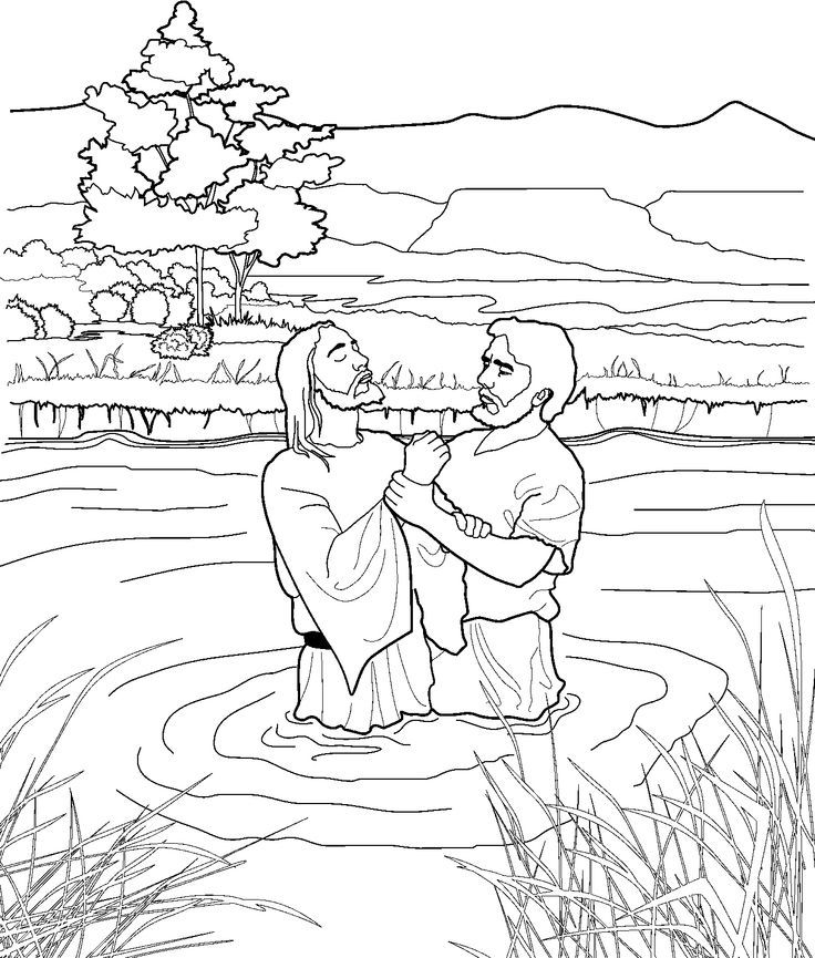 Two men standing in a river, landscape behind them