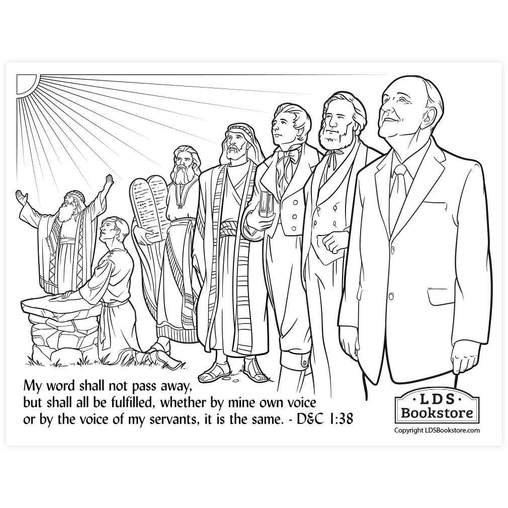 LDS scripture illustration with prophets and church leaders