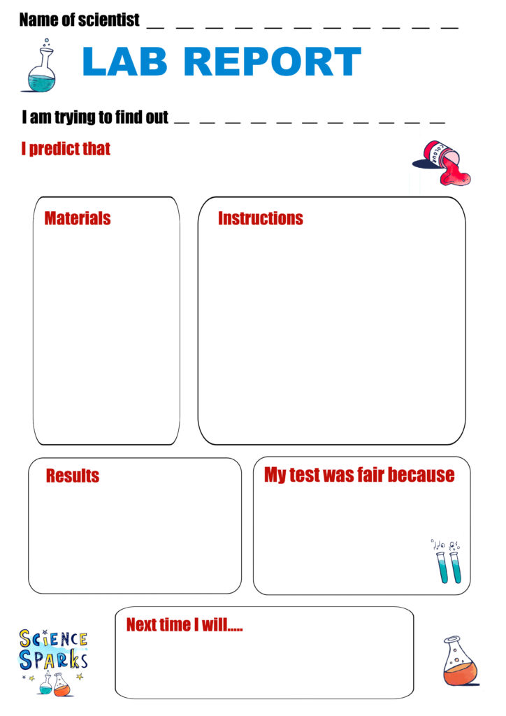 Blank science lab report worksheet template
