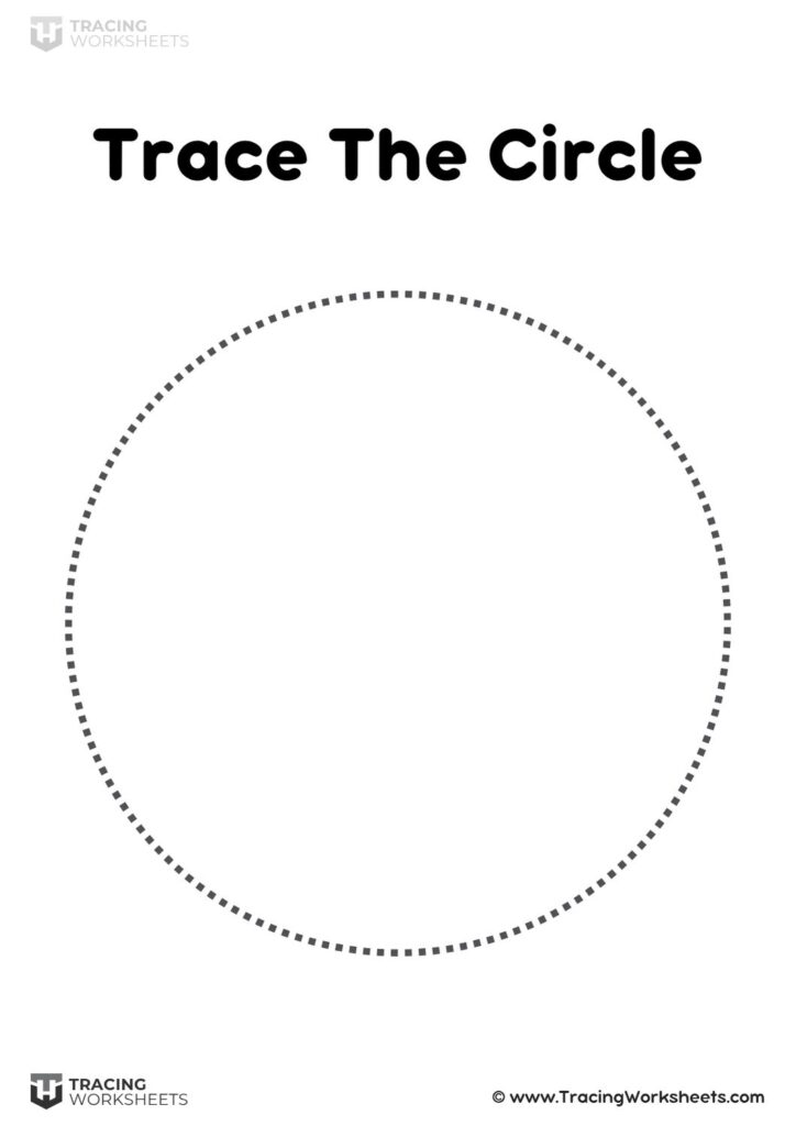 Worksheet with large dotted circle and title text