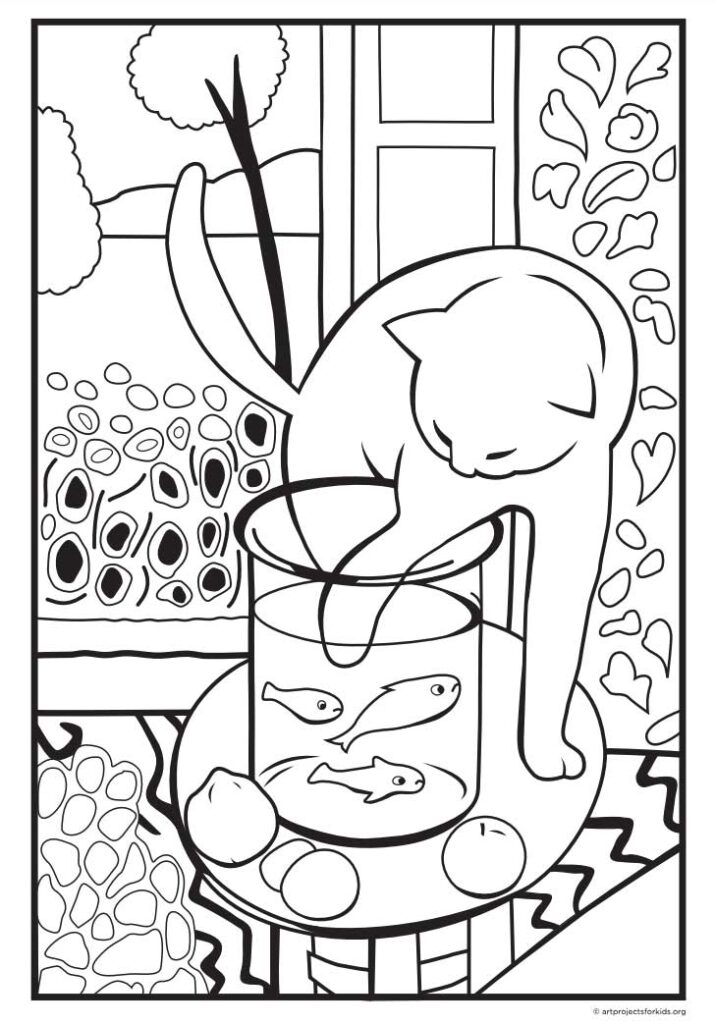 Cat reaching into fishbowl beside window