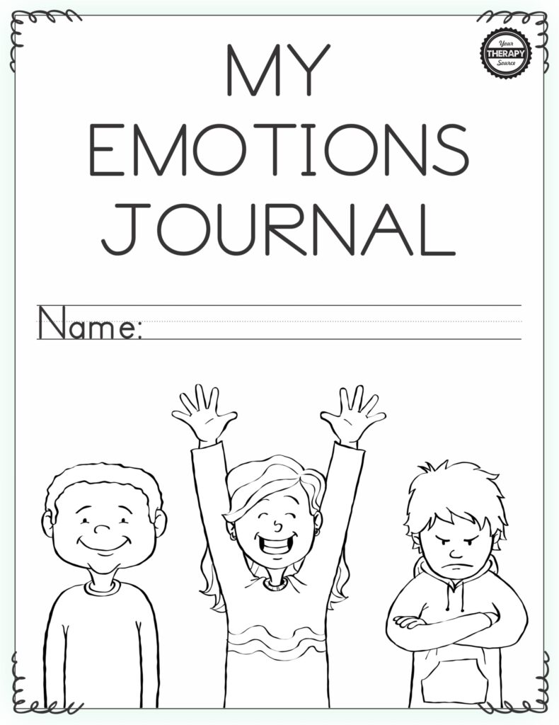 My Emotions Journal cover with three cartoon children