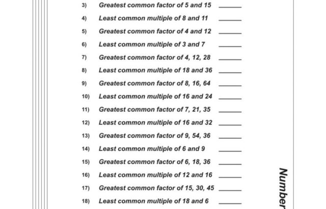 Stack of number theory worksheet pages with math questions
