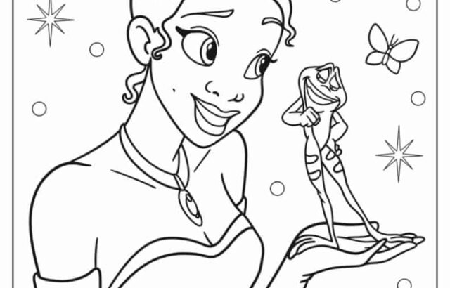 Black-and-white princess holding a tiny frog figure
