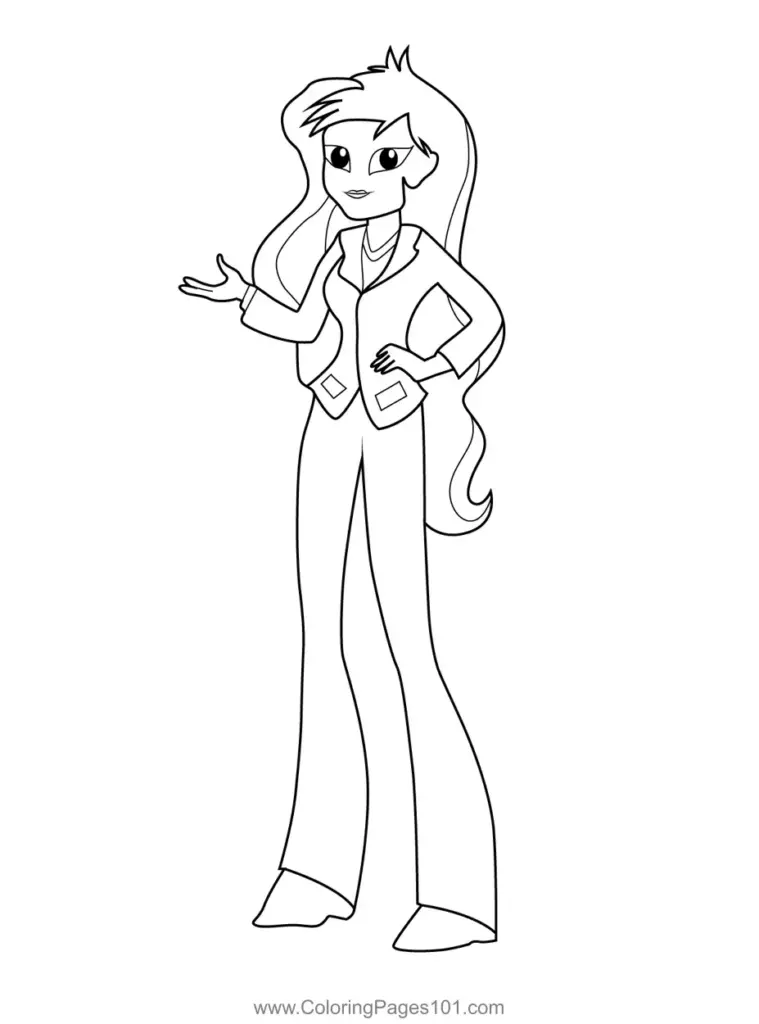 Line drawing of a woman standing and gesturing