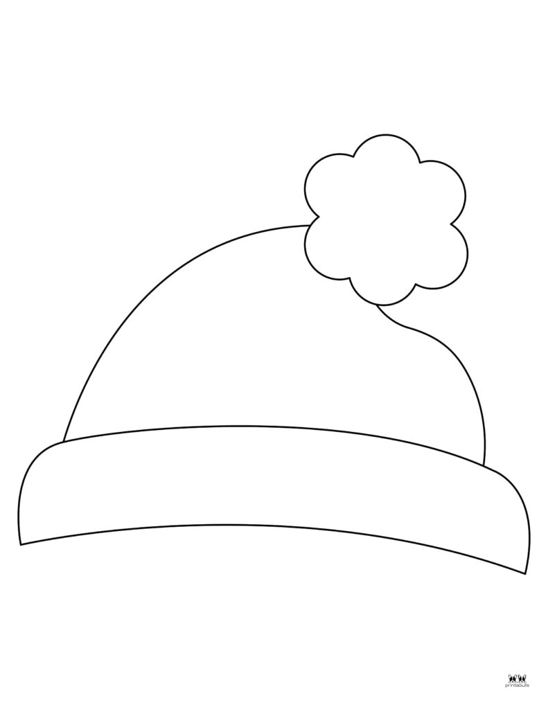 Outline drawing of a winter hat with pom-pom