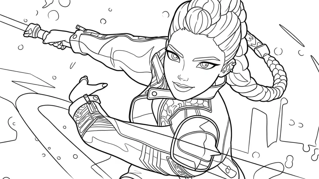 Anime-style girl wielding two swords in action pose