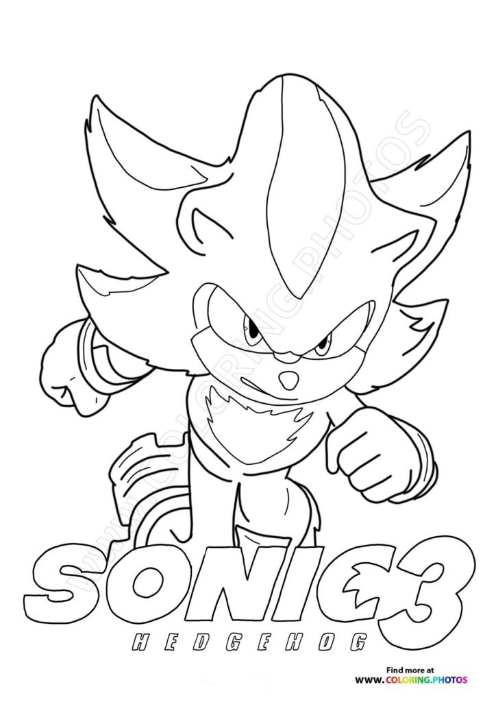 Line art of Sonic the Hedgehog with fists raised