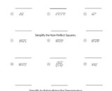 Simplifying radical expressions math worksheet with blanks