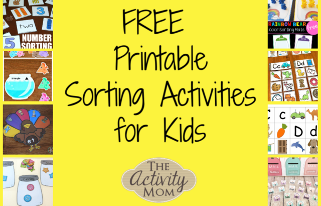 Yellow collage advertising free printable sorting activities for kids