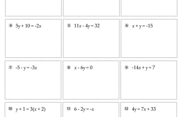 Math worksheet titled Writing Equations in Slope-Intercept Form
